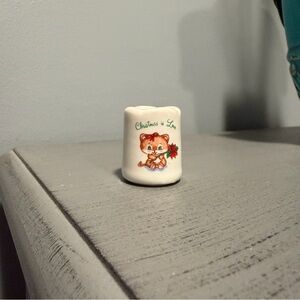Vintage Russ Berrie Christmas is Love Mini Candle Holder - Vintage Christmas